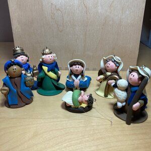 Nativity Set Tree Ornaments Polymer Clay Handmade